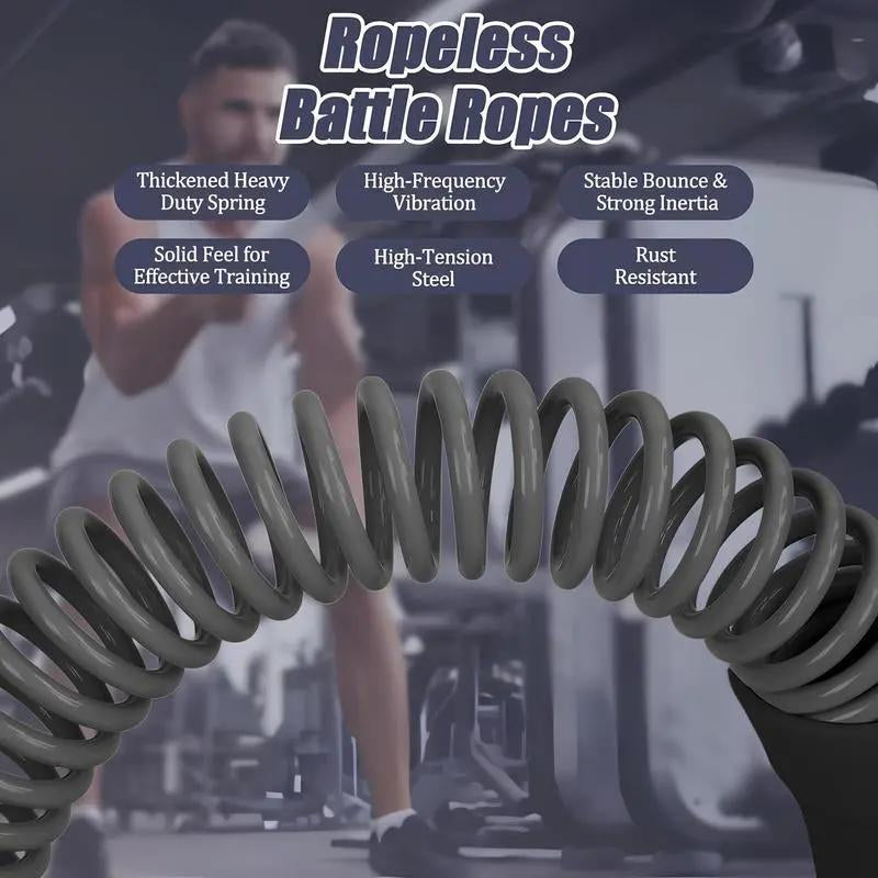 Weighted Cordless Battle Ropes 2PCS – New Upgrade Quiet Ropeless Training Rope Fitness Equipment for Home, Strength Training, HIIT Workouts, Full-Body Exercise, Indoor Gym Use, Noise-Free Portable Workout Gear