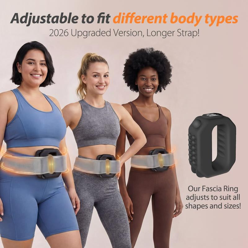 ADDWIN 2026 New Fascia Ring R10 Mini Muscle Recovery Fascia Device Upgraded Adjustable Strap Fits up to 50In Waist, Cordless Rechargeable, Designed for Waist & Back Muscle Recovery Portable Massager Parents Gift