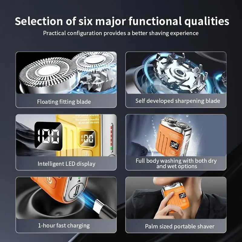 R-19 Luggage Electric Shaver, Mini Shavers for Men, Electric Portable Beard Shaver Razor, USB Rechargeable Comfort Water Proof Hair Cutting Machines for Home Travel