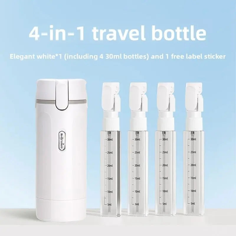 Four in One Travel Toiletries Are Divided into Bottles, Portable Cosmetics/Shampoo/Lotion Storage Bottles, Which Can Hold Four Kinds of Toiletries, Sealed, Leak Proof, Extrusion Free, Compact, and Can Be Carried on the Plane