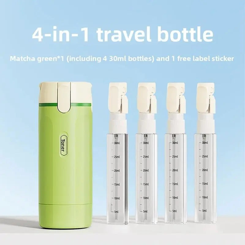 Four in One Travel Toiletries Are Divided into Bottles, Portable Cosmetics/Shampoo/Lotion Storage Bottles, Which Can Hold Four Kinds of Toiletries, Sealed, Leak Proof, Extrusion Free, Compact, and Can Be Carried on the Plane