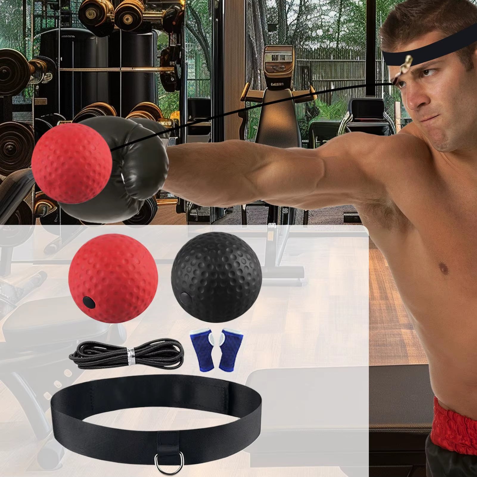 Elastic Headband and Black Light Ball Headbandstyle Boxing Speed Ball for Adult Children'Ssports Rebound Reaction Balls