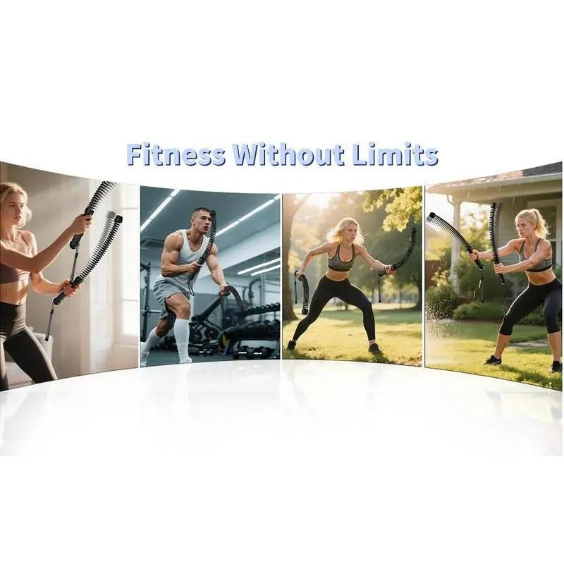 Weighted Cordless Battle Ropes 2PCS – New Upgrade Quiet Ropeless Training Rope Fitness Equipment for Home, Strength Training, HIIT Workouts, Full-Body Exercise, Indoor Gym Use, Noise-Free Portable Workout Gear