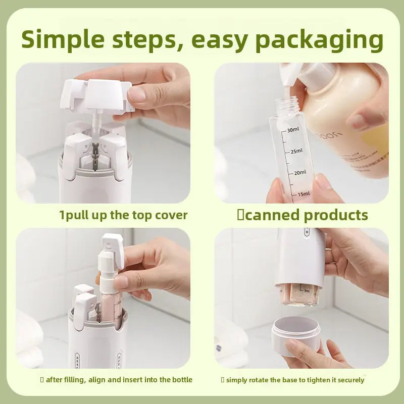 Four in One Travel Toiletries Are Divided into Bottles, Portable Cosmetics/Shampoo/Lotion Storage Bottles, Which Can Hold Four Kinds of Toiletries, Sealed, Leak Proof, Extrusion Free, Compact, and Can Be Carried on the Plane