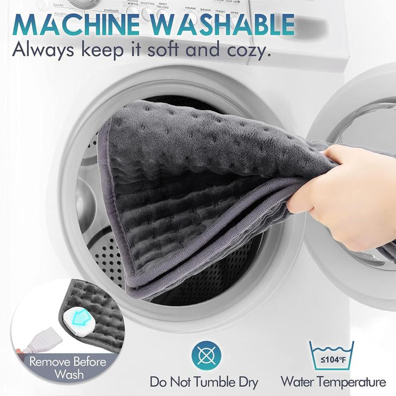 Dailylife Heating Pad for Back Pain Cramps Relief, 12"X24" Electric Heating Pad with 6 Heat Settings, Auto Off, Machine Washable, Warming Mat, Gifts for Women, Fathersdaygift