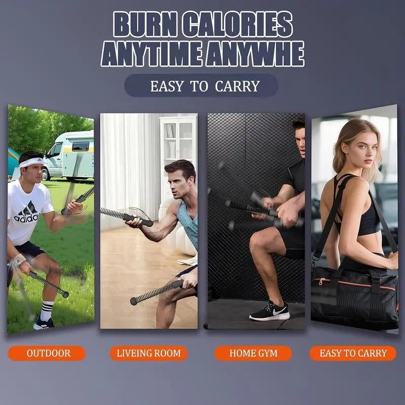 Weighted Cordless Battle Ropes 2PCS – New Upgrade Quiet Ropeless Training Rope Fitness Equipment for Home, Strength Training, HIIT Workouts, Full-Body Exercise, Indoor Gym Use, Noise-Free Portable Workout Gear