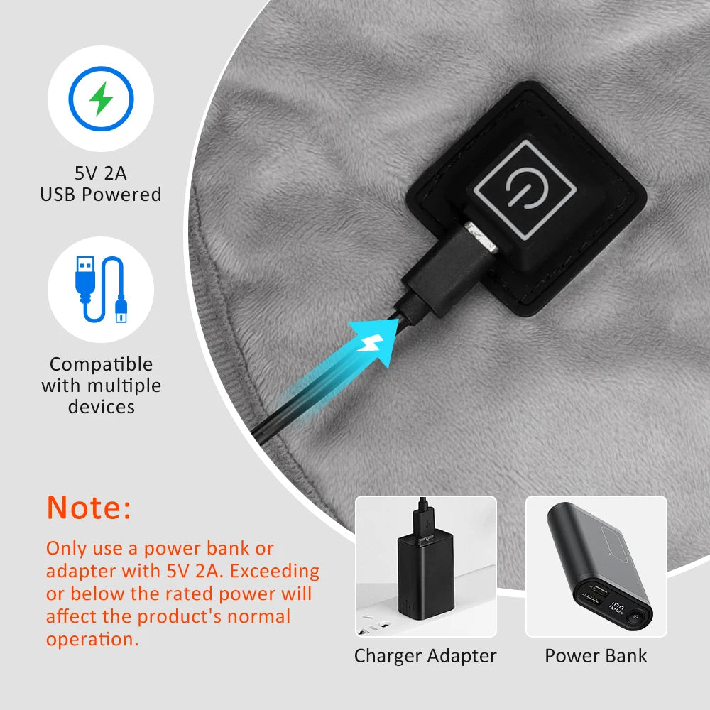 USB Powered Heating Pad for Shoulder Fatigu Relief Constant Temperature Hot Compress Neck and Shoulder Heated Shawl Warmer
