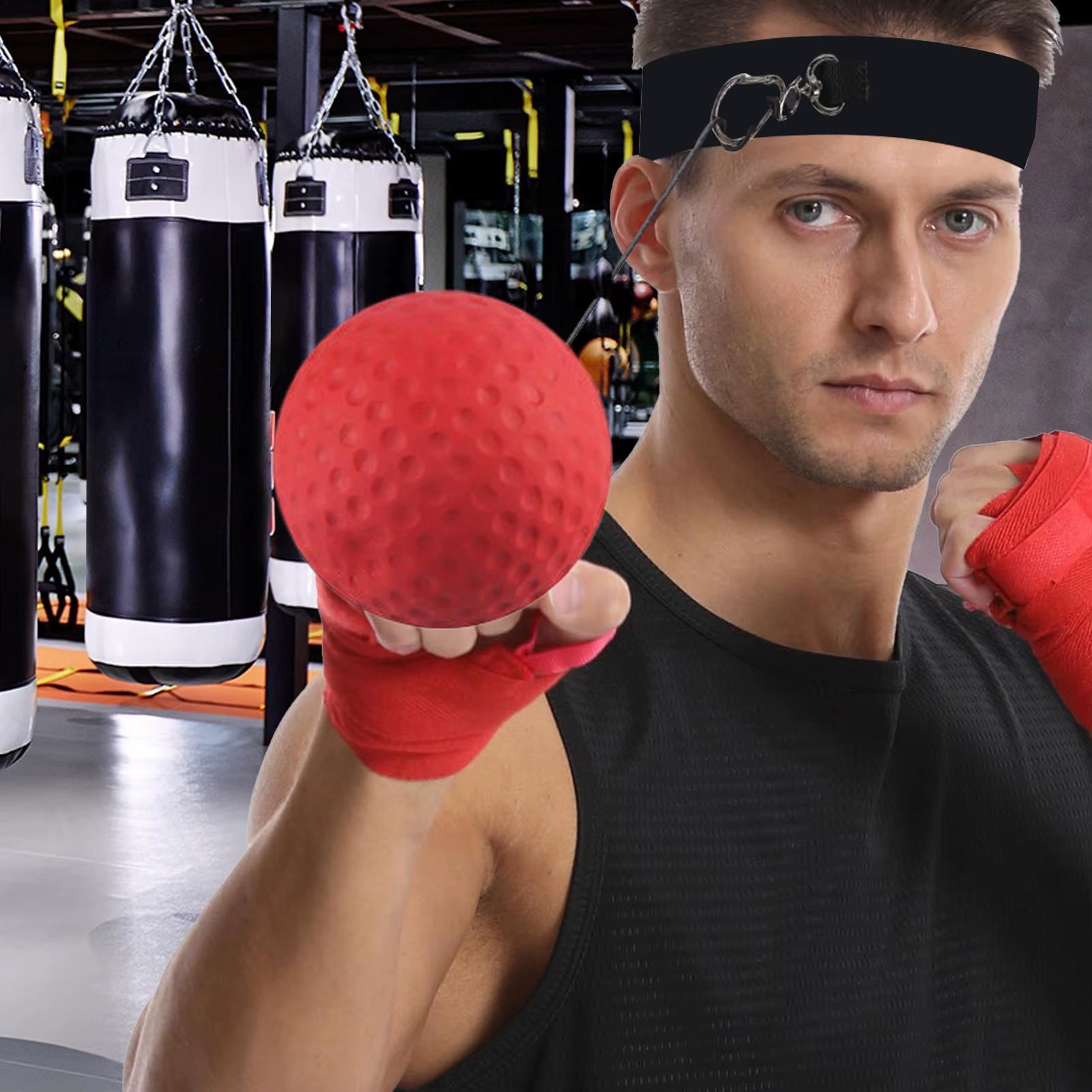 Elastic Headband and Black Light Ball Headbandstyle Boxing Speed Ball for Adult Children'Ssports Rebound Reaction Balls